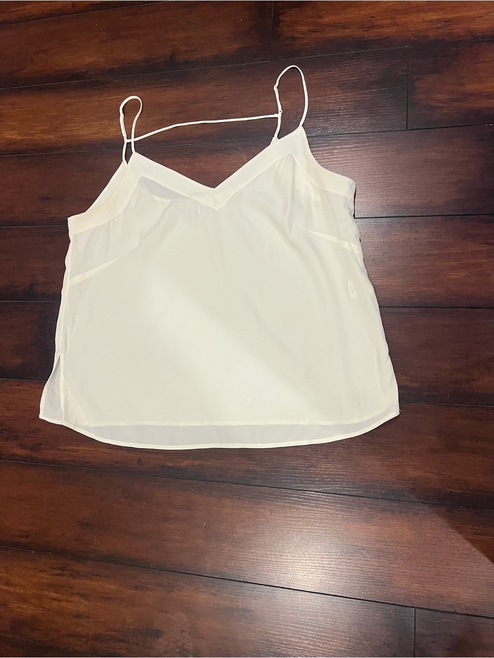 Cuyana Cream V-Neck Silk-Blend Spaghetti Strap Cami